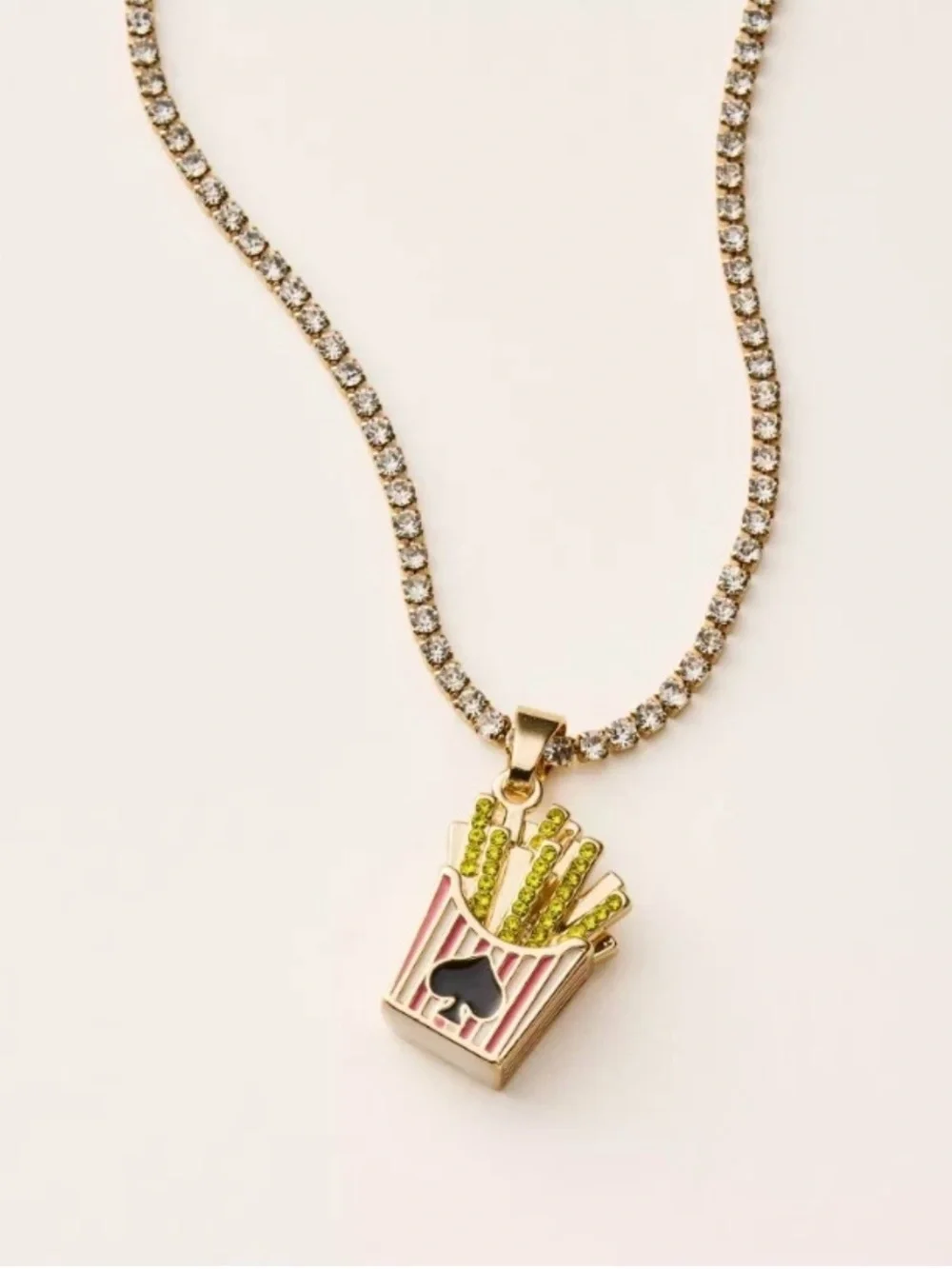 kate spade x Target Women’s French Fry Charm Gold Tennis Necklace
